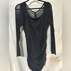 Shear long sleeve mini dress xl